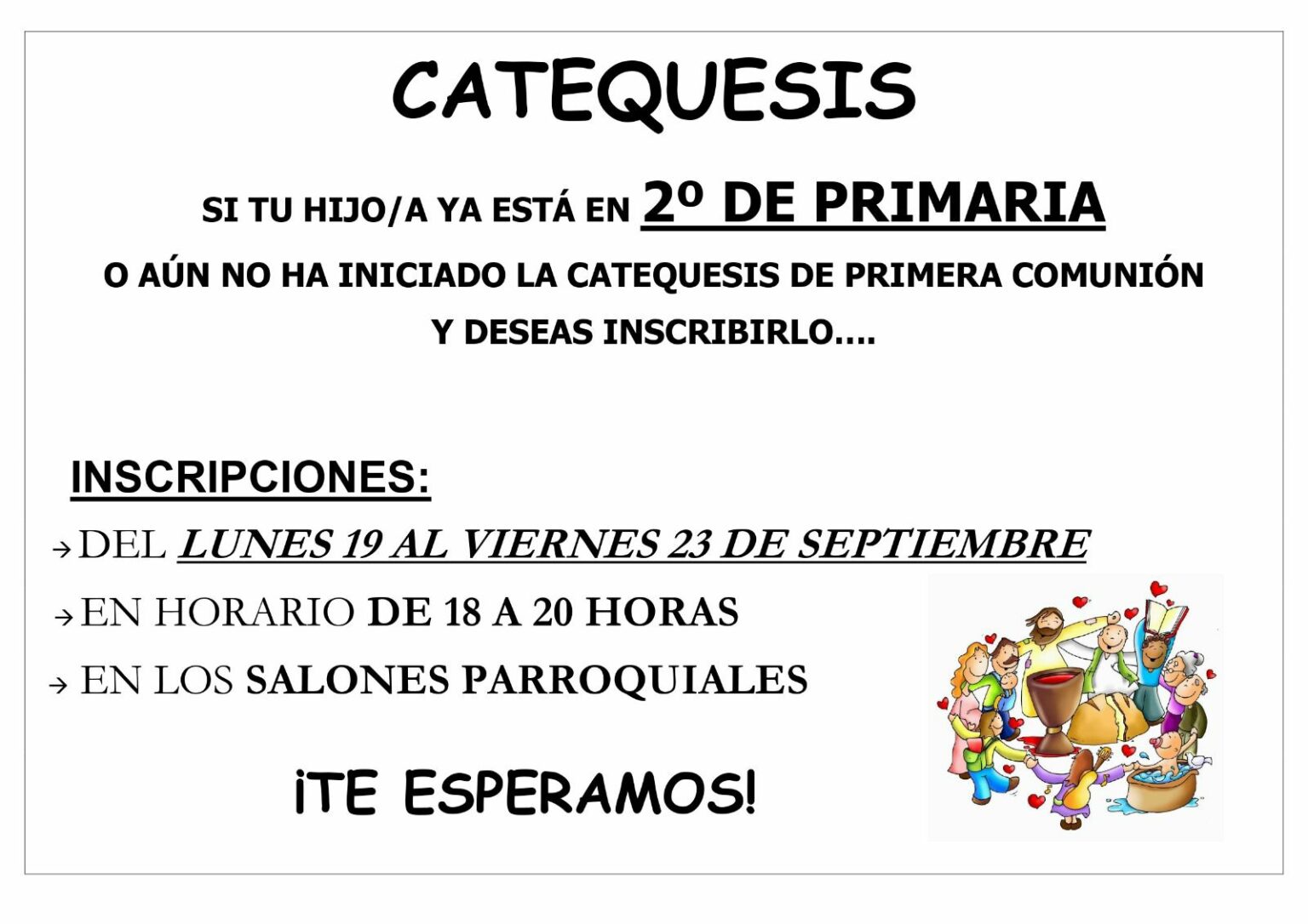 Inscripciones De Catequesis Parroquia Santí­sima Trinidad Collado Villalba 