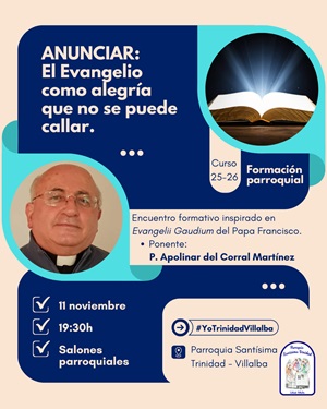 Formación parroquial: Anunciar. El Evangelio como alegría que no se puede callar