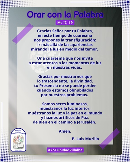 Orar con la Palabra – Mt 17, 1-9